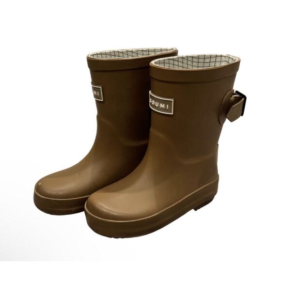 GoumiKids Other - GoumiKids Muddies Waterproof Kids Rain Boots Youth Size 7 Clay Buckle Strap EUC